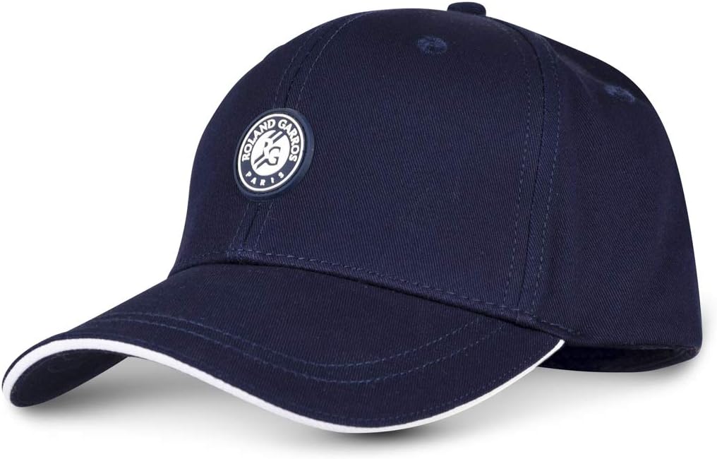 ROLAND GARROS Unisex Casquette Unisexe Unisex Monochrome Logo Cotton Cap - Women's Cap Quality Men's Cap - Navy Blue Cap - Elegant Cap with Adjustable Tab - RCQA0320-MAR-TU