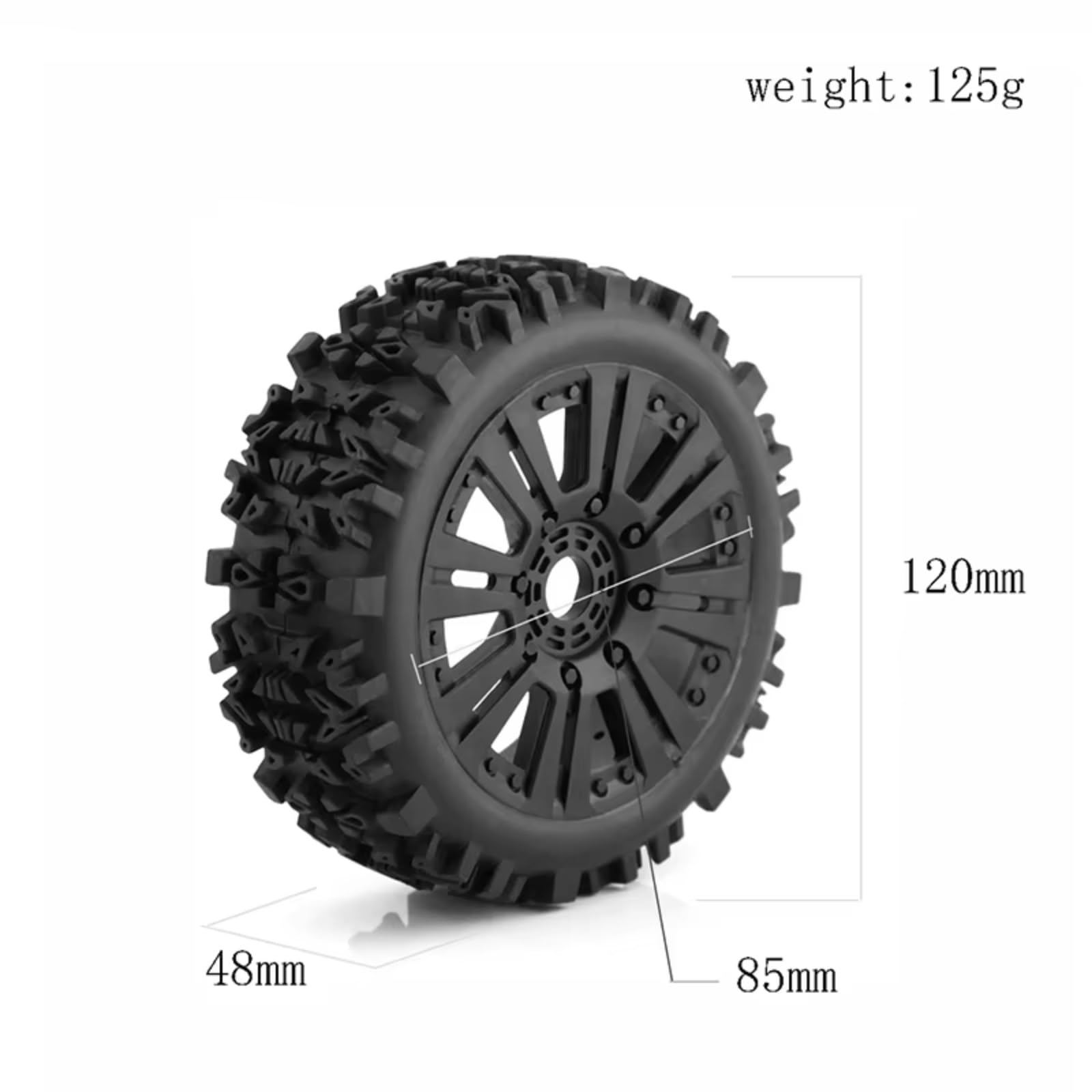 para HSP para Buggy para Racing 1/8 4 Uds Neumáticos Barra Pasta Pasador Pequeño Tuerca 17mm Medio Suave Largo Eje Reforzado para Alto Agarre Modelo RC Neumático