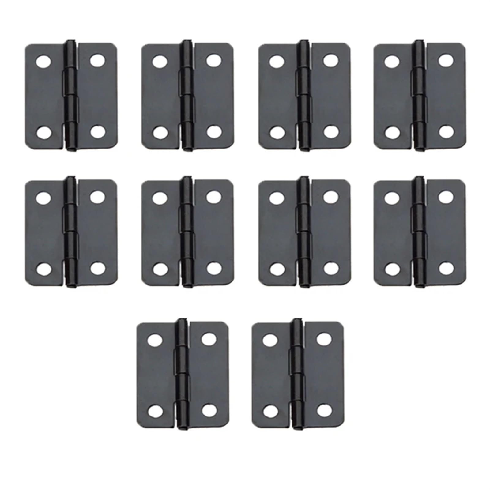 Ymuguegh One Color 10Pcs Hinges+Screw Fillet Silver/Antique 18 * 16Mm Decor Cabinet Wooden Box Wine Case Four Holes(B1lack)