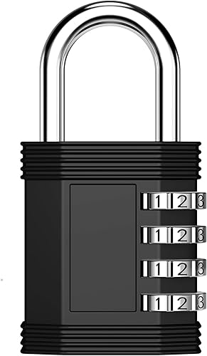 ZHEGE Cerradura de gimnasio, cerradura de combinación de 4 dígitos, cerradura de casillero y casillero de empleados, cerrojo y almacenamiento, fácil
