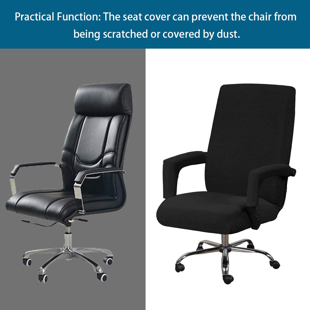 Coprisedia da ufficio,con braccioli,tessuto jacquard, con schienale alto, per sedie da computer, rimovibile ed elastico, universale, per sedie da ufficio con rotelle