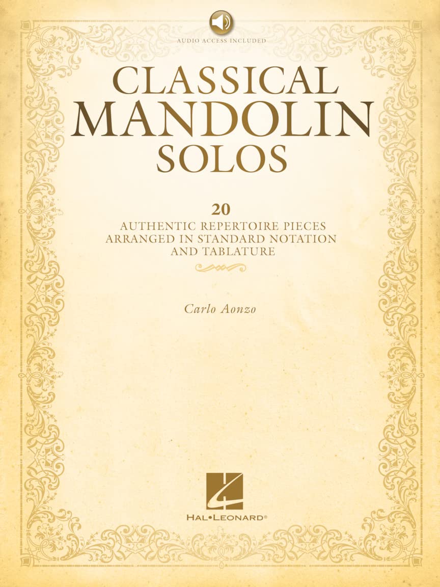 Classical Mandolin Solos by Carlo Aonzo | 20 Authentic Repertoire Songbook Arr. in Standard Notation and Tablature | Online Audio included | Baroque and Romantic Repertoire | Classical Sheet Music