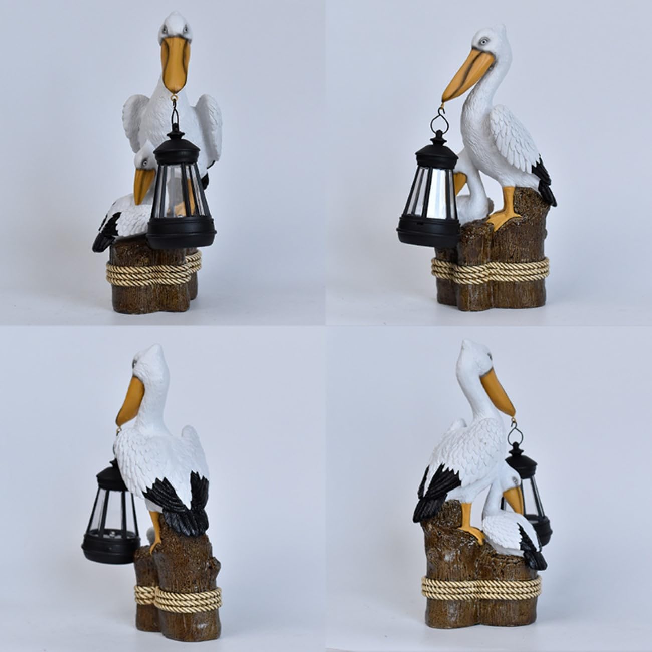 Solar Garden Outdoor Decor Pelican Statue with Lights, Outside Charming Decorations for Patio Yard Lawn Walkway Ornaments