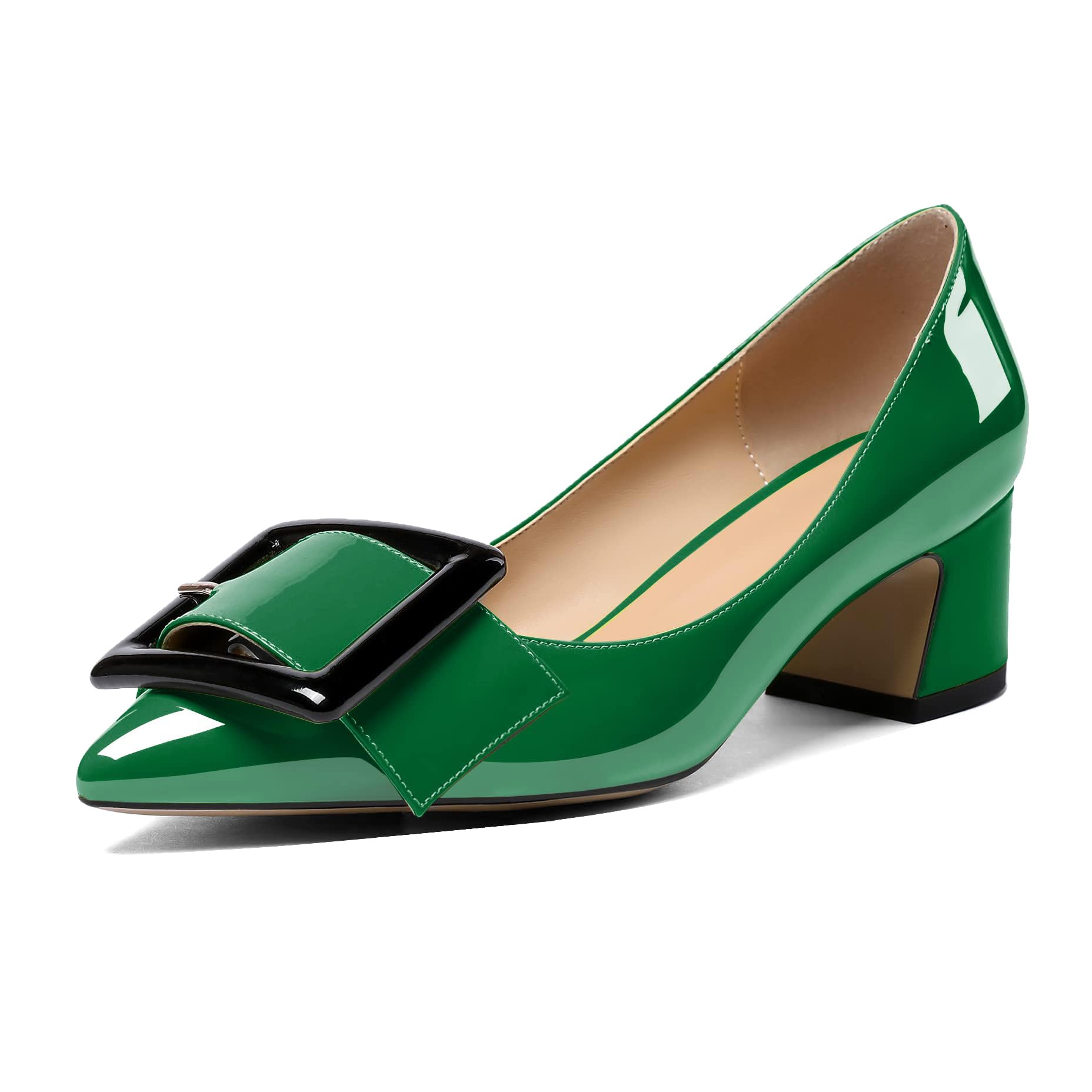 Eldof Women's Classy 2 Inches Block Heel Chic Pumps