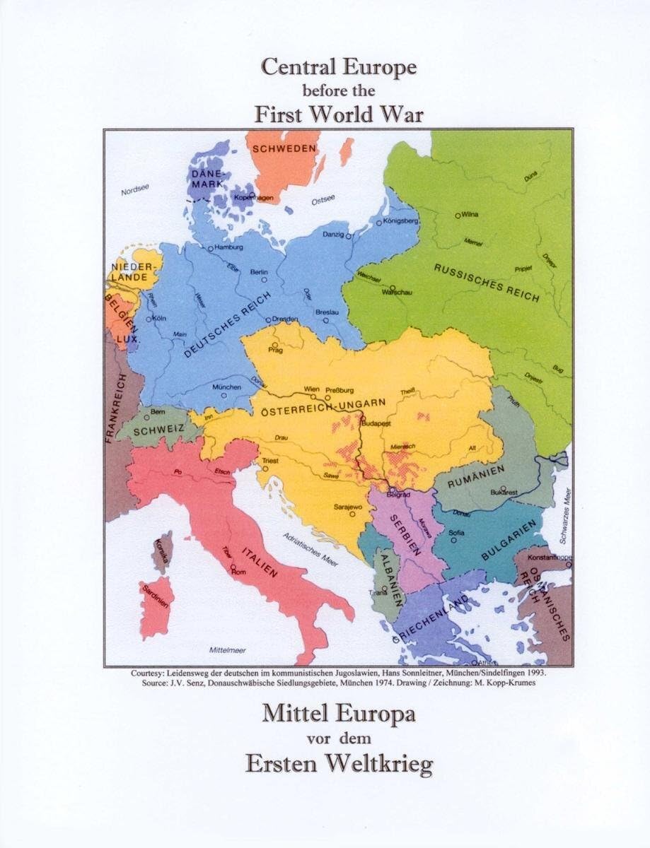 FOPURE 1914 Political Map of Europe Poster World War I Outbreak Historical Geography Map for Teachers Students(Unframed,12x18inch(30x45cm))