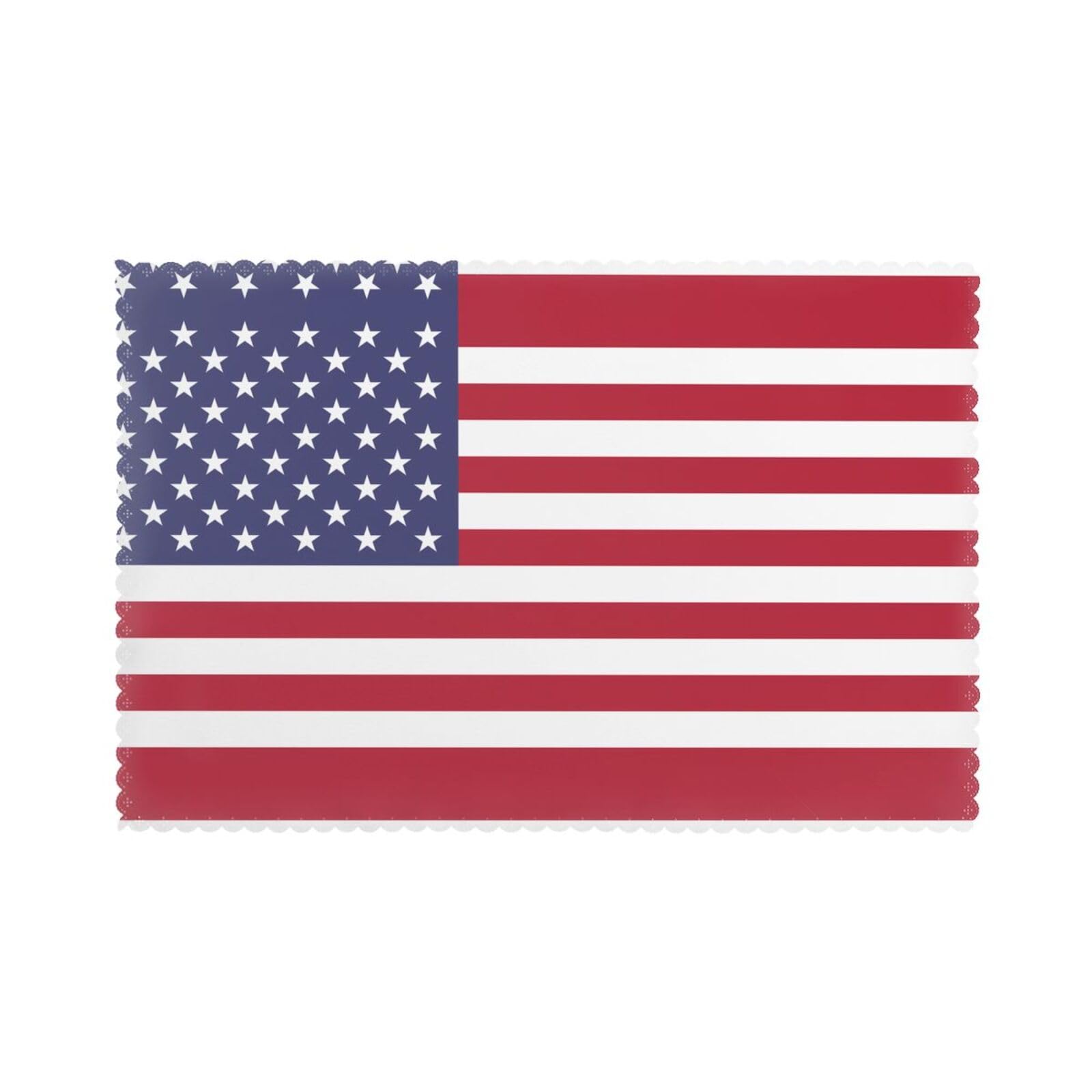 American flag Printed table mat set (6 pieces) - Aesthetic upgrade for family gatherings and hotel banquets