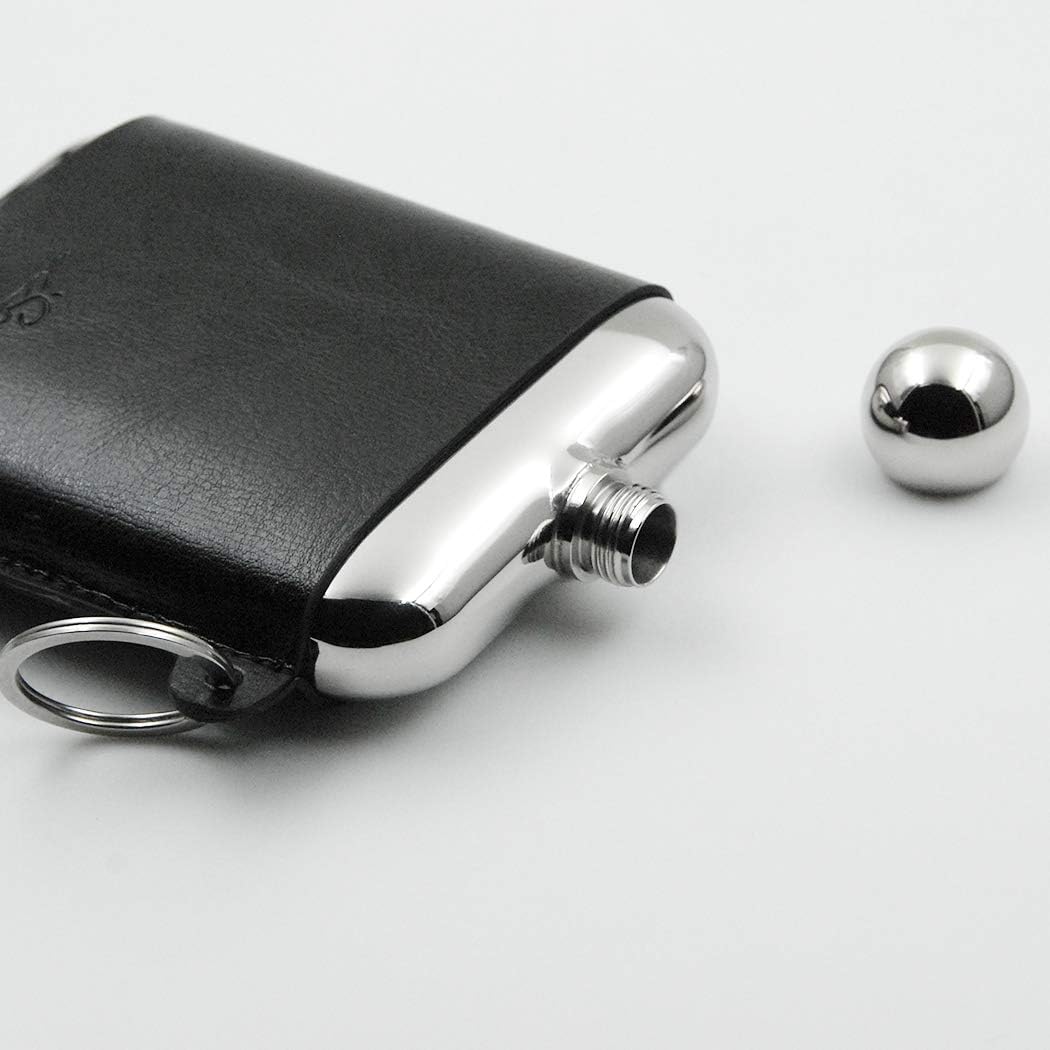 6oz Rectangle Hip Flask with a Detachable Leather Pouch-YM605