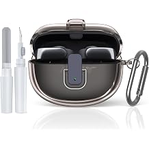 [Secure Lock] TUDIOW for Bose Ultra Open Earbuds Case2024, Clear Gray | Clear TPU Shockproof Protective Cover for Bose Open Ear Wireless Earbuds Accessories with Cleaning Kit & Keychain