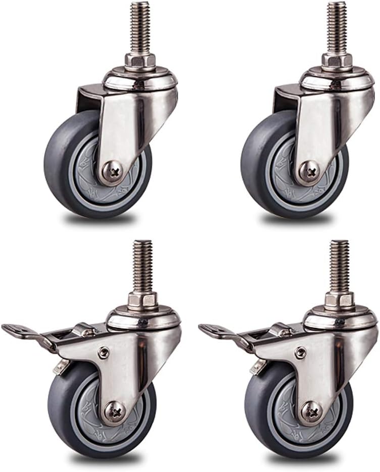 4X Caster Wheels, Trolley Furniture Caster, Office Chair Casters, Waterproof Swivel Caster, 1.5in/2in Screw Wheels, The Perfect Replacement for Light Furniture.