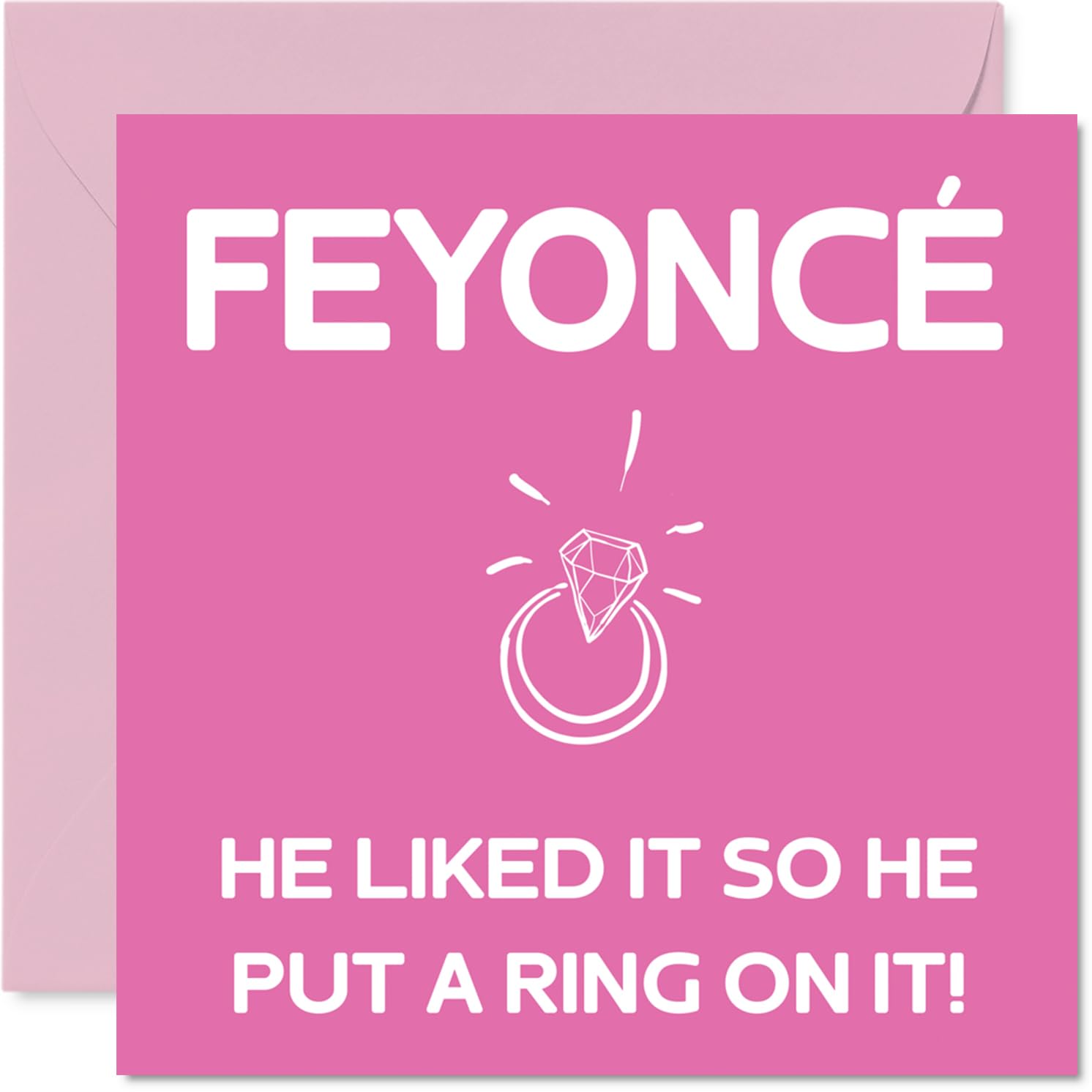 Funny Engagement Cards for Couples - Feyonce Put A Ring On It - Congratulations Happy Engagement Gifts, Joke Congrats Card, 145mm Banter Wedding Marriage Greeting Cards for Fiance Fiancee