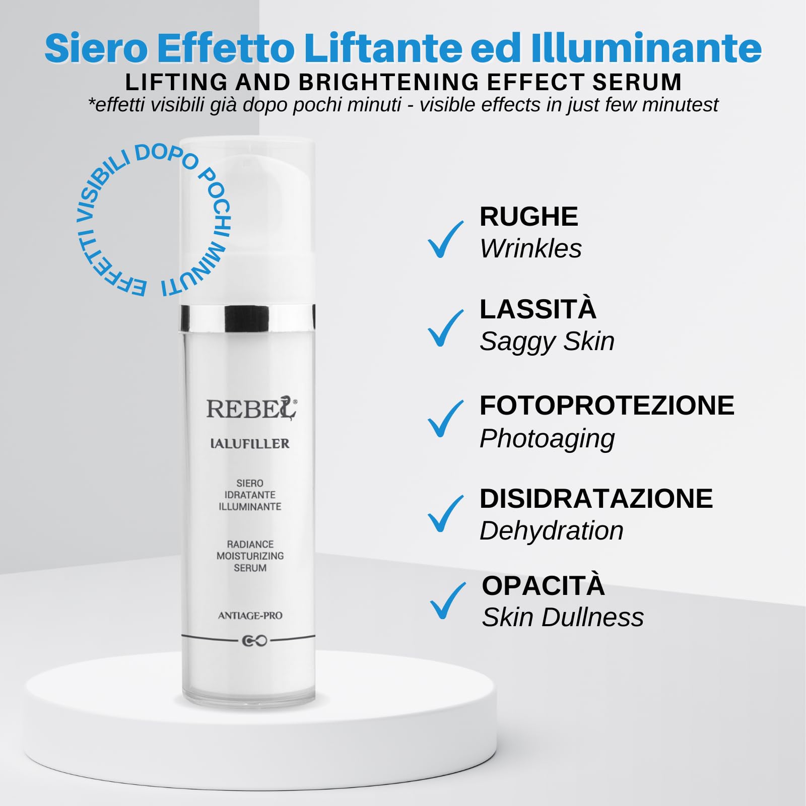 Ialufiller - Serum lifting antiarrugas, reafirmante, hidratante, uniforme con efecto botox like inmediato