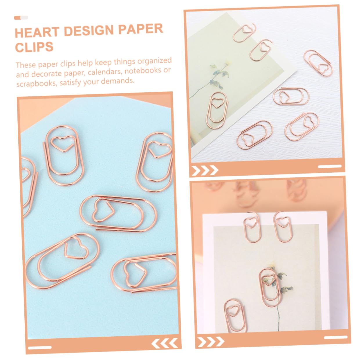 Tofficu 4 Sätze Lesezeichen Klammer Büroartikel Weichnachtsgeschke Büro Büroklammern Markierungen Bürobedarf Büroklammern Für Papierkram Draht Aus Kohlenstoffstahl Rose Gold 200 Stück * 4