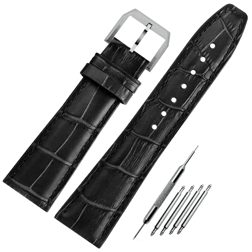 Cinturini per orologi IWC Cinturini in Vera Pelle 20mm 21mm 22mm Alligatore Goffrato Cinturini per Chiusura di Distribuzione IWC Portugieser per IWC Portofino Pilot'Watch Strap Original