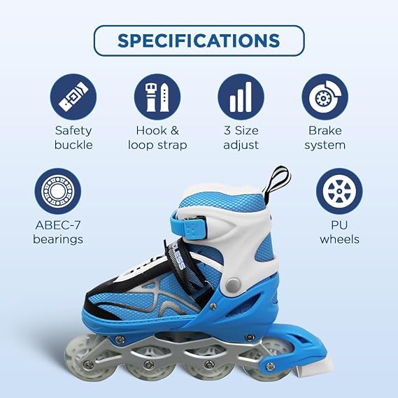 Endless EL1027 Inline Adjustable Skates | Aluminium Chassis and 70 mm PU Wheels | All Wheels Flash, ABEC 7