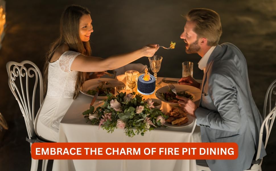 Miniatura 7 de Fogata de mesa de hormigón - Fogata de etanol, cuenco de fuego, mini chimenea personal para interior y jardín - Combustible de bioetanol