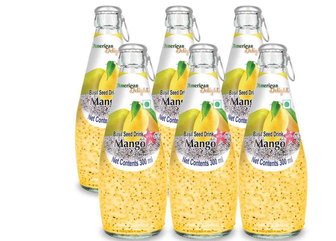 American Delight Basil Seed Drink Mango Fruit Flavour (Pack of 6 x