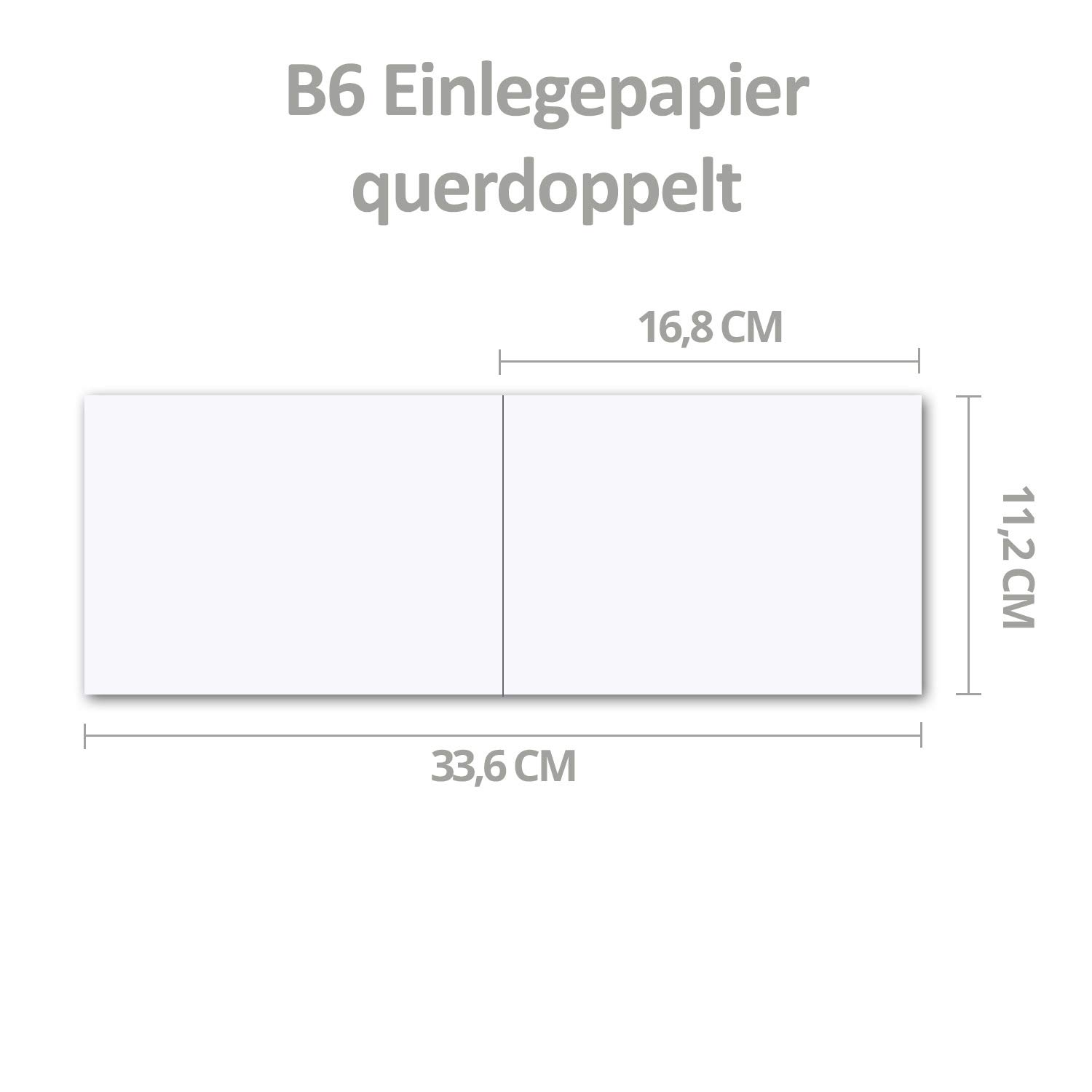 250x papier d'insertion pliable, transversal-double, pour cartes doubles B6 - extra-blanc - 112 x 336 mm (112 x 168 mm plié) - idéal pour l'impression à l'encre et au laser