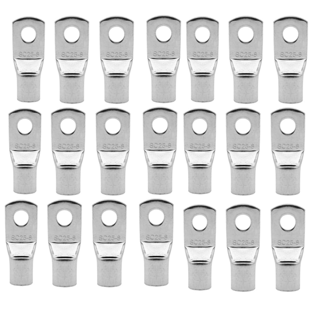 Jnchdghwa As Shown 40Pcs Tinned Coppe Wire Nose Terminal Crimp Sc Type Lugs Ring Cable Connector 25Mm2 M6, /M8/M10 Sc25-6