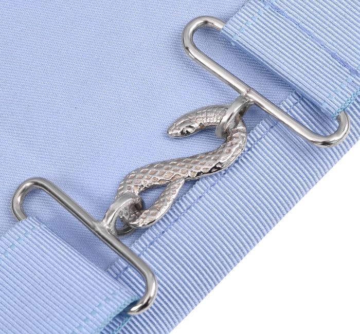 Bricks Masons Past Master Blue Lodge Apron - Light Blue Grosgrain Ribbon With Wreath