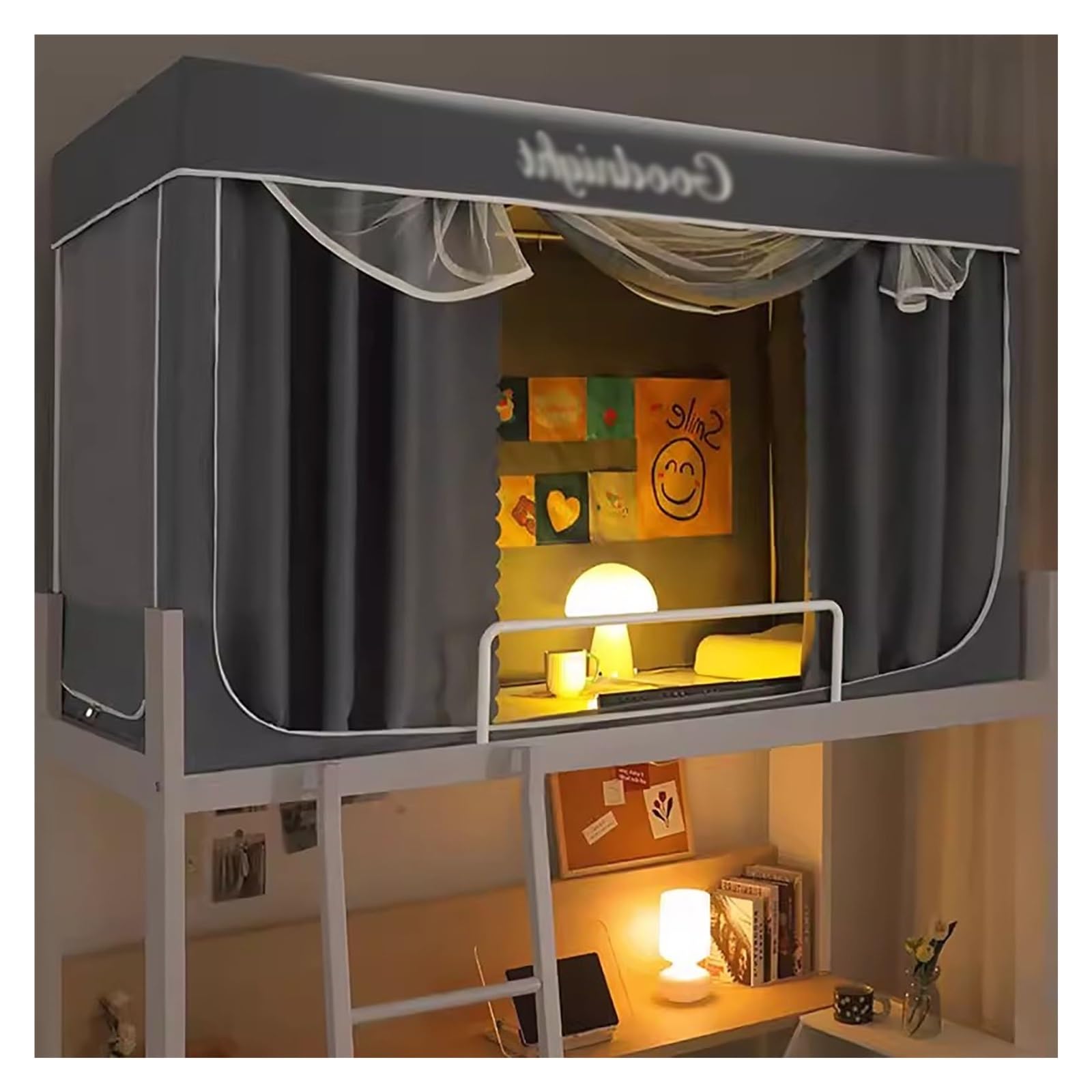 Fansu Cortina De Cama Litera,Color Sólido Mosquiteras Protección De Privacidad Cortina Opaca Para Cama Para