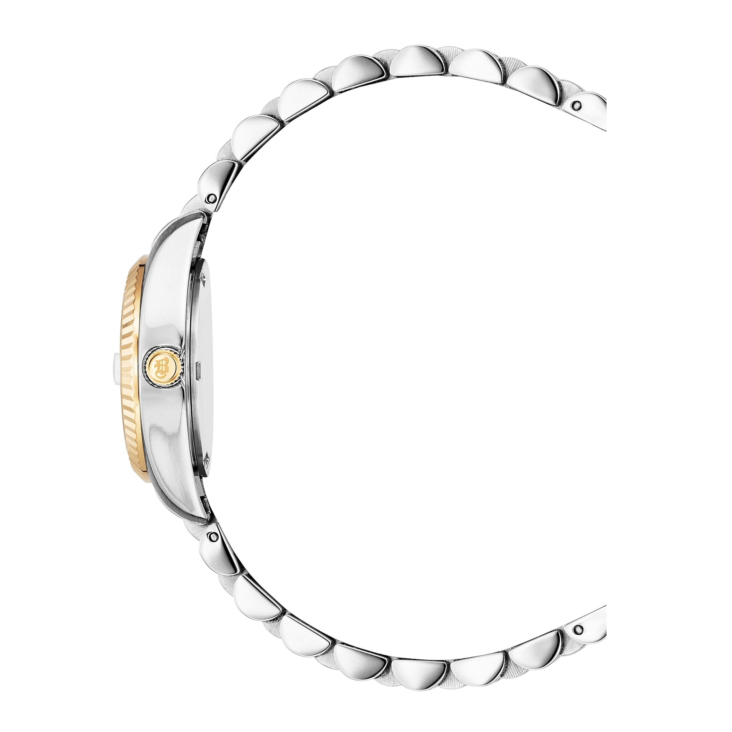 JACQUES DU MANOIR NRO.08 Inspiration Montre Bicolore pour Femme, Argent + Or., Bracelet