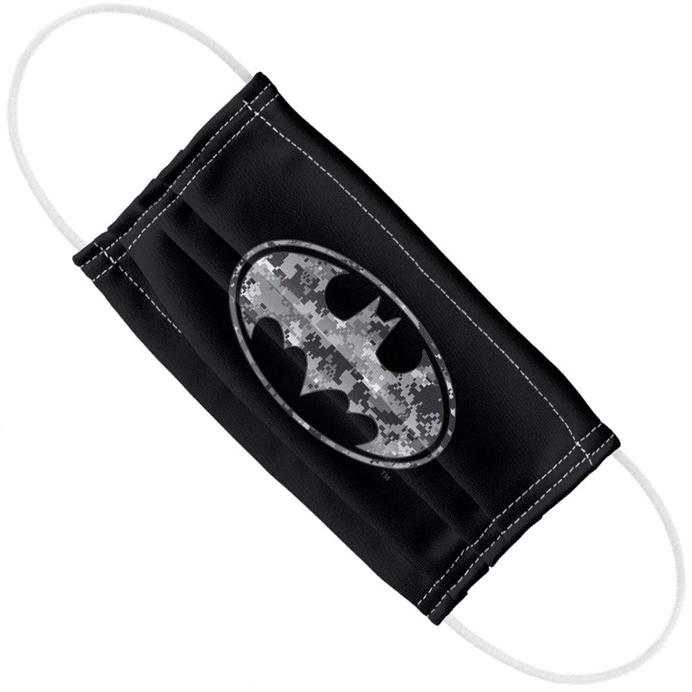 Popfunk Batman Urban Camo Shield 1-Ply Reusable Face Mask Covering with Adjustable Nose Wire, Unisex