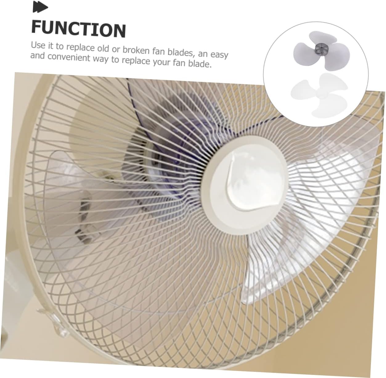 UKCOCO 2pcs Fan Blades Replacement for Table Standing Wall Fans Plastic Leaves with Low Noise Easy to Install and Clean Suitable for Household Use