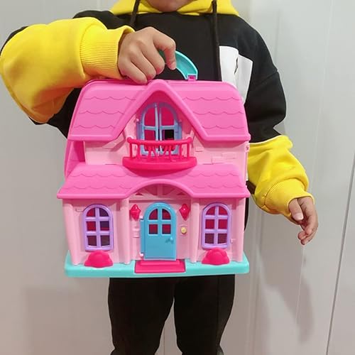 Miniatura 5 de TOYANDONA 1 juego de luces amuebladas para regalo de cumpleaños de niña, funda para niños, familia y niños, juego de simulación con juguete de rol