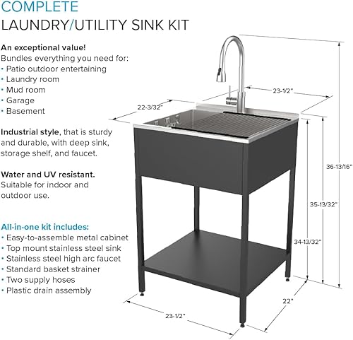 Miniatura 4 de Transolid K-EWS-2422S-MB Kit todo en uno de 24 pulgadas de ancho x 22.1 pulgadas de profundidad x 35.2 pulgadas de alto para uso en interiores y