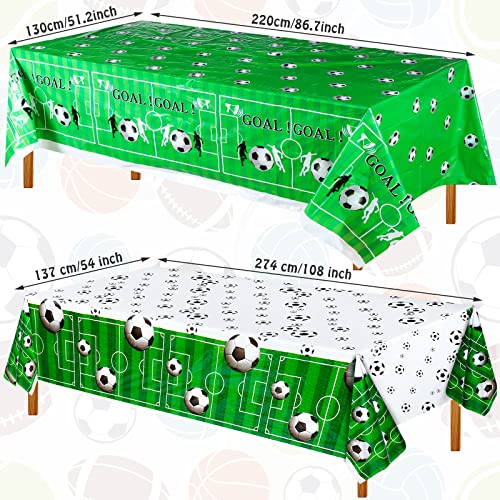 4 Pack Soccer Themed Birthday Party Supplies Sports Party Tablecloths Soccer Ball Plastic Table Cover Sports Ball Tablecloth For School Outdoor Party Decorations #TOP2