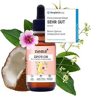 Noms+ Zpot-on tick agent for dogs, yearly supply, spot on with plant-based active ingredients and saltidine, against ticks, mites, fleas, sand mosquitoes product image