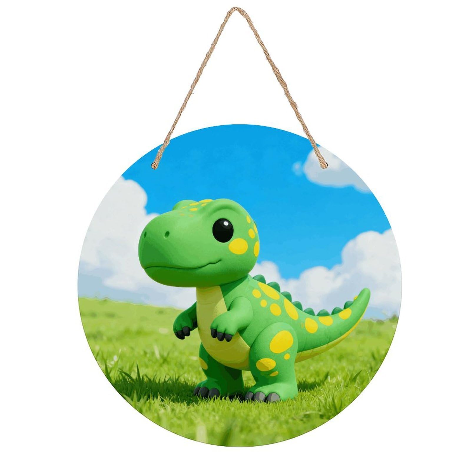 LZQPOEAS Cute Chicken Round Wood Wall Art Painting, 7.9 Inch Circular Wooden Door Hanger Decorative Paintings, Rope-Hanging Wooden Wall Plaque for Home Decor And Office Party