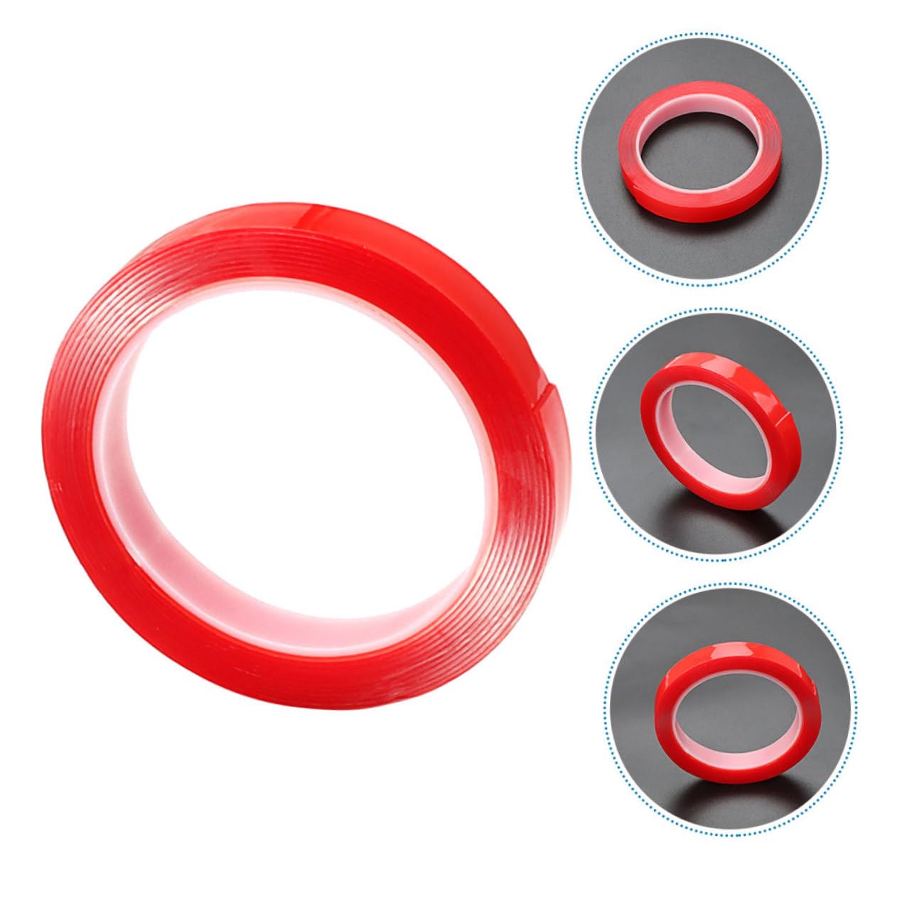 Uonlytech 4 Rollen Bürokratie im Freien doppelseitiges klebeband für stoff Dasselbe drinnen Multifunktion schwer Starkes Band dickes Klebeband breites Klebeband Mehrzweckband Acrylsäure rot