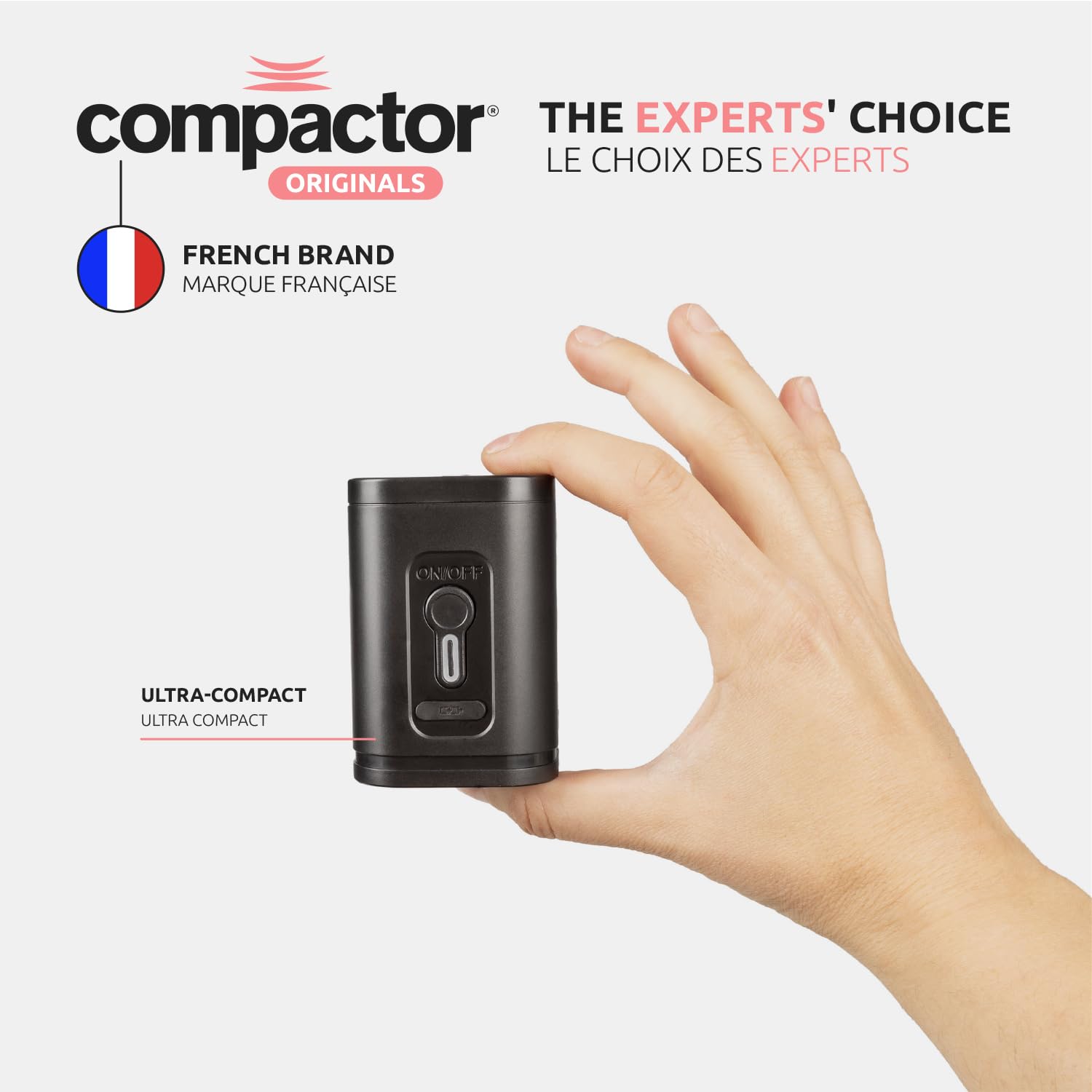 Compactor - Pompe électrique portable sans fil pour sacs de rangement sous vide - Recharge USB - Puissante - Design compact de voyage - Compatible sacs Compactor
