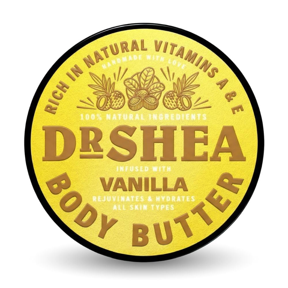 Whipped Vanilla Body Butter (200ml) - Intense 24H Hydration & Firming Glow - 100% Natural Raw Shea Butter & Almond Oil - Warm Vanilla Scent - Vegan Skincare for Dry Skin