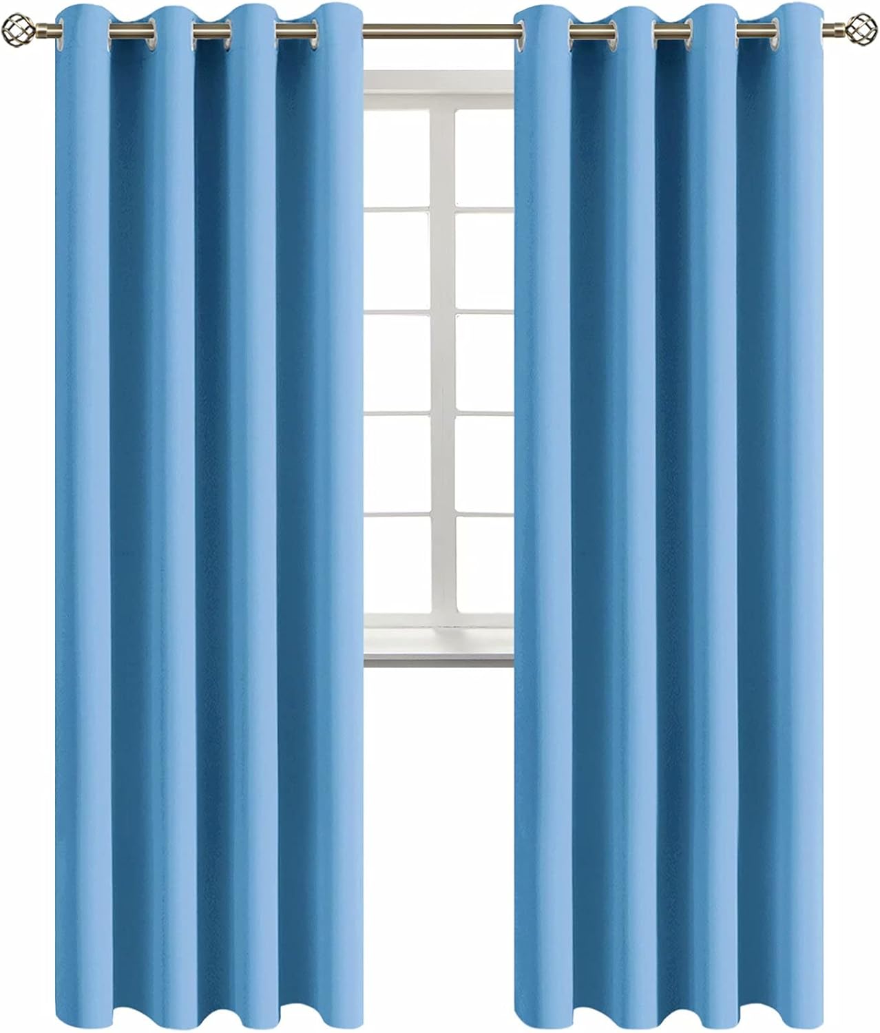 BGment Sky Blue 2-panel blackout curtains, 52x84 in