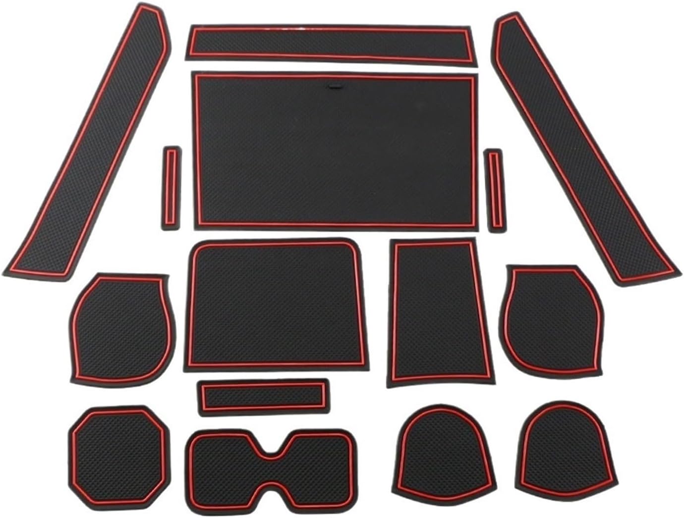 Gate Slot Cup Pad Compatible with Suzuki IGNIS Car Mat Anti Slip Non-Slip Door Groove Mats Rubber Coaster Interior Accessories(Red)