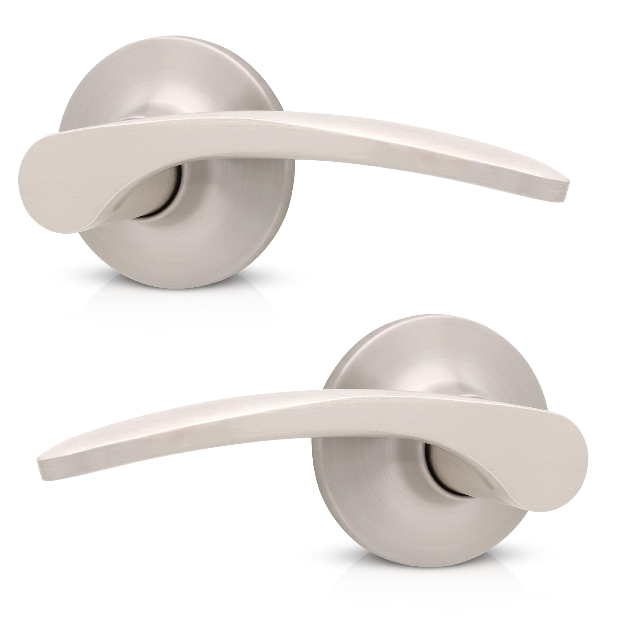 Honeywell Safes & Door Locks Interior Door Handle – Lever Door Handle with Reversible Design, Satin Nickel, Passage Function, Easy-to-Install Door Handles for Home & Office - 8108722