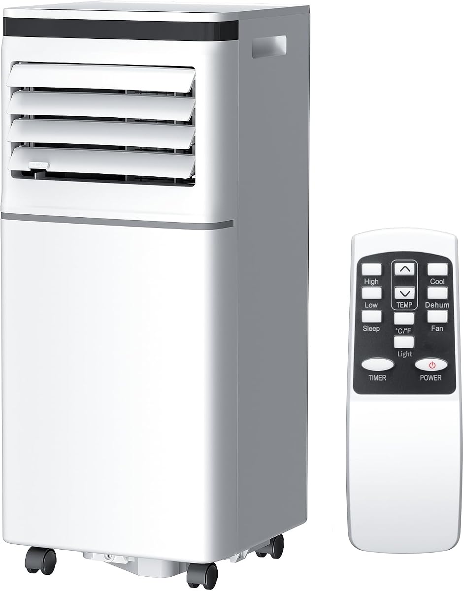 Antarctic Star 8000BTU Portable Air Conditioner 3-in-1 with 24H Timer,Sleep Mode, Dehumidifier, 2 Fan Speeds, Fast Cooling AC Unit with Remote, Digital Display for Home/Office