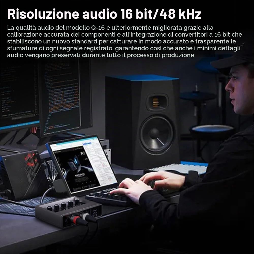 Scheda Audio Interfaccia Audio Registrazione Interfaccia Audio XLR Riverbero DSP Alimentazione Phantom 48v Scheda Audio Risoluzione 16 Bit/48 Khz Plug And Play Per Registrazione
