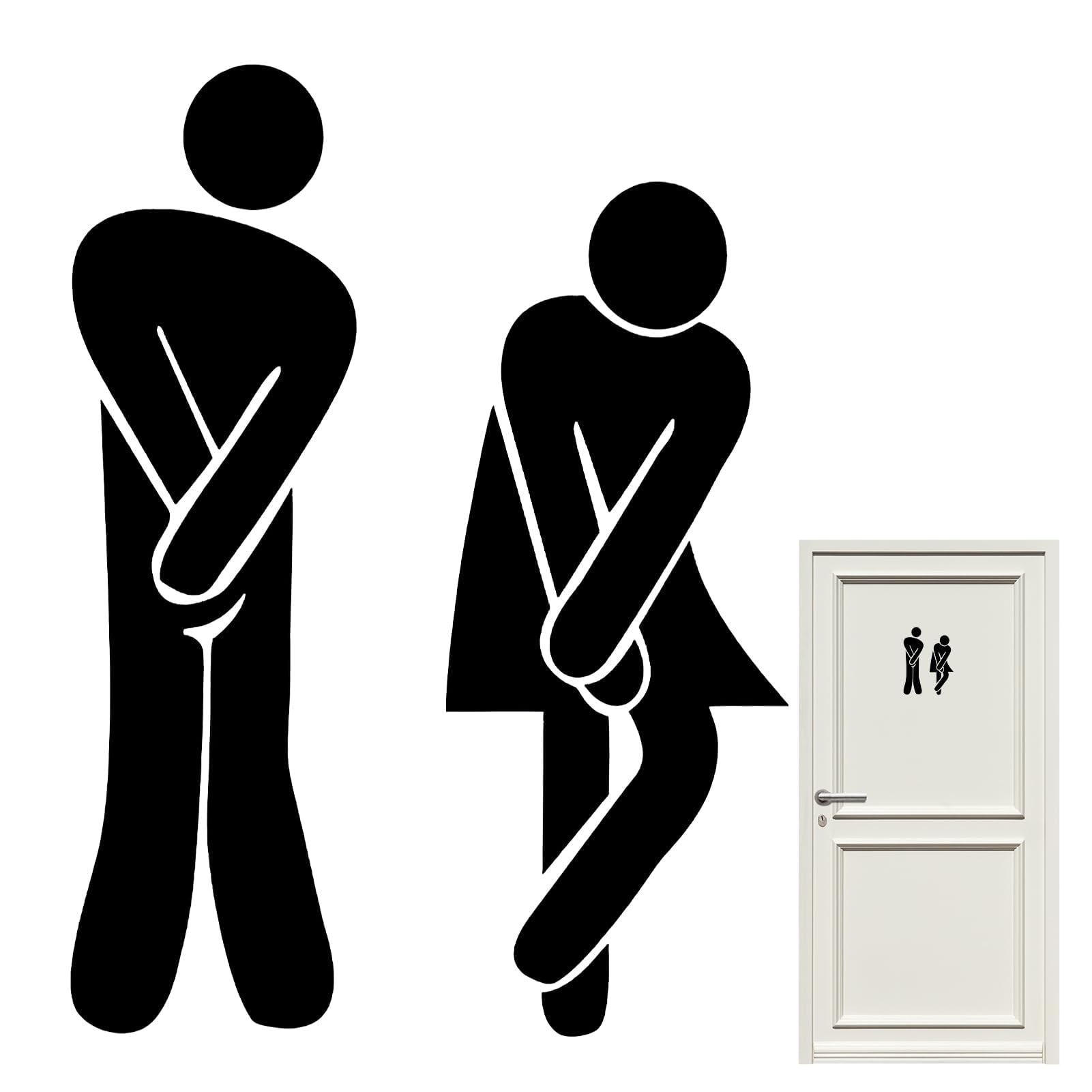 Letreros autoadhesivos para Baños de Hombres y Mujeres, Acrílico Negro, Baños Públicos, Oficinas, Hogares, Estacionamientos