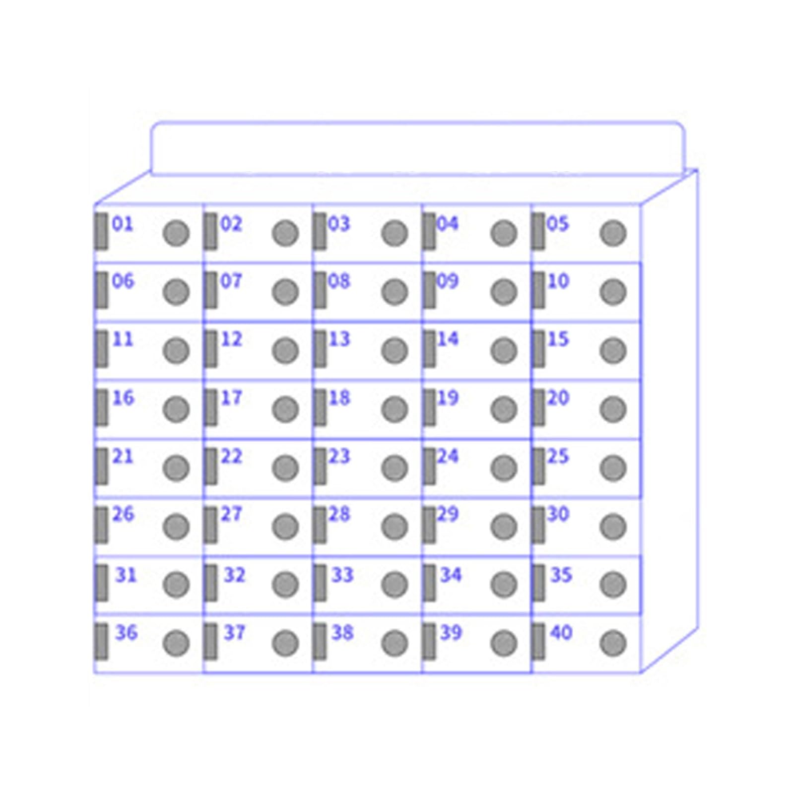 Orga40 ranuras de acrílico transparente para almacenamiento de teléfono para montaje en pared/escritorio. Elegante soporte móvil para estudiantes, empleados y viajeros. Solución de ahorro de espacio