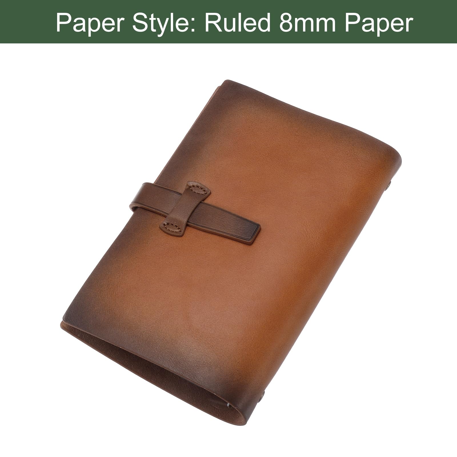 YOKIVE PU Leather Journal, 1 Pcs A6 Refillable Notebook Lined Travel Journal with Buckle Great for Office Writing Travel Business Working, Brown - Image 3