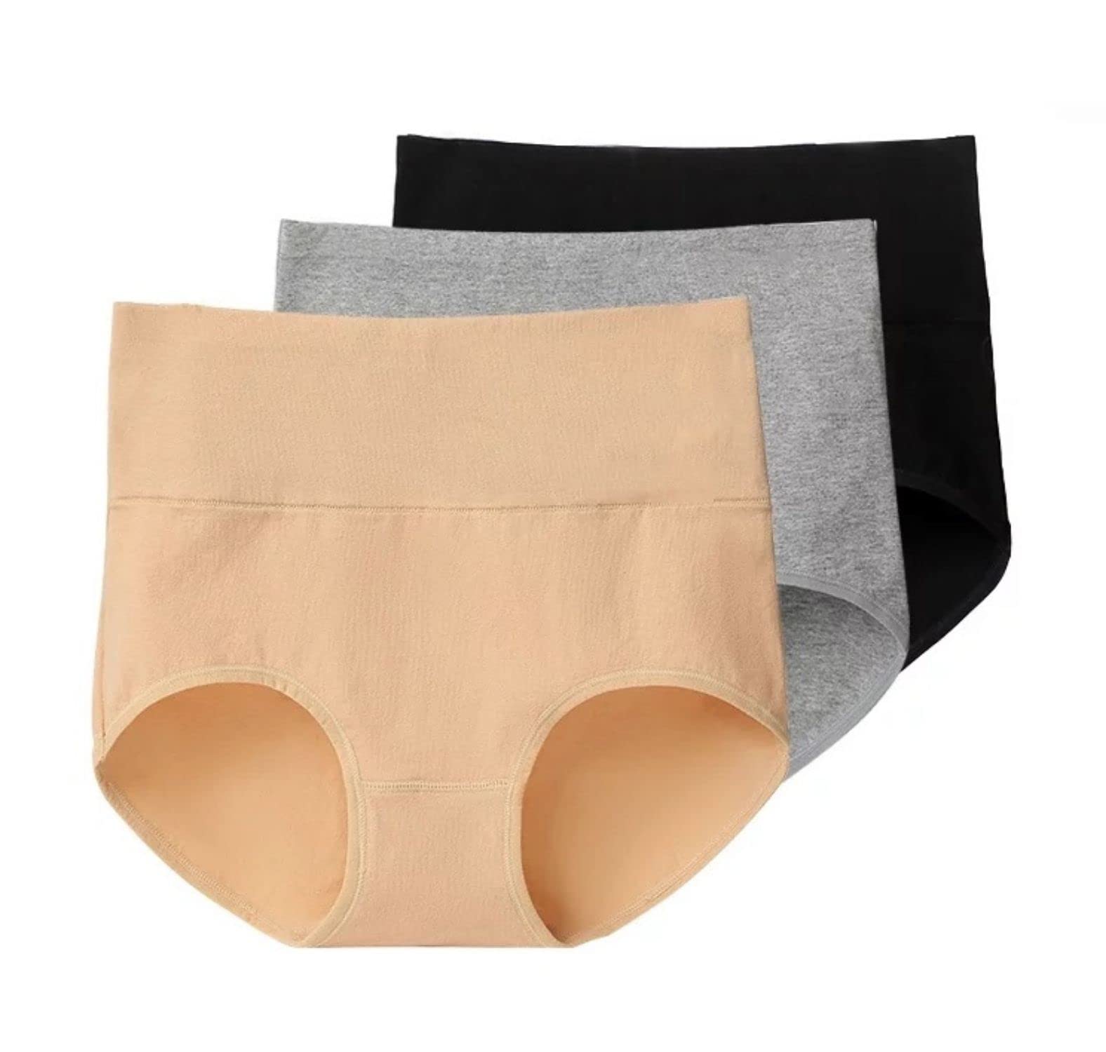 GLAMROOTWomen's Cotton High Waist Full Coverage Tummy Control Panty, Size (M-XXL)