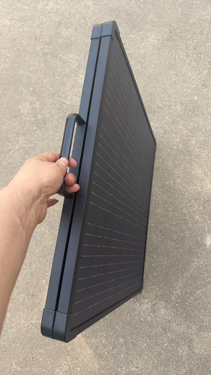 ShanxingG-Horse - Pannello solare pieghevole, 100 W, 20 V, monocristallino, nero, con supporto integrato, leggero, per alimentazione fuori rete
