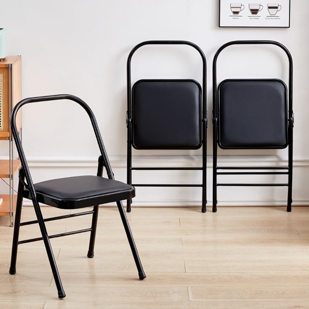 Iyengar - Silla plegable de yoga con respaldo, taburete de yoga portátil para uso doméstico, silla de entrenamiento ajustable (verde hierba)
