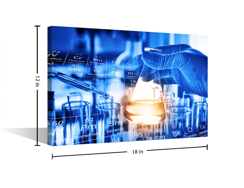 Image of Clinical Laboratory Artwork Wall Decor 1 Pieces Scientist Hand Holding Test Tubes Laboratory Research Pictures Wall Decor Living Room Medical Modern Artwork Print on Canvas Ready to Hang (12 inchWx18 inchH)