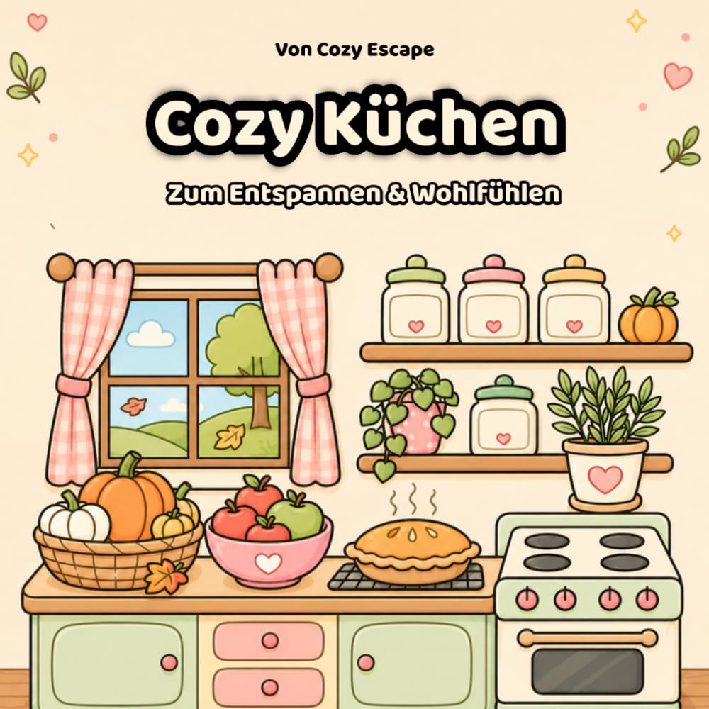 Cozy Malbuch für Erwachsene I Gemütliche Küchen :: Cozy Kawaii Küchenmotive zum Entspannen mit einfachen und liebevollen Illustrationen