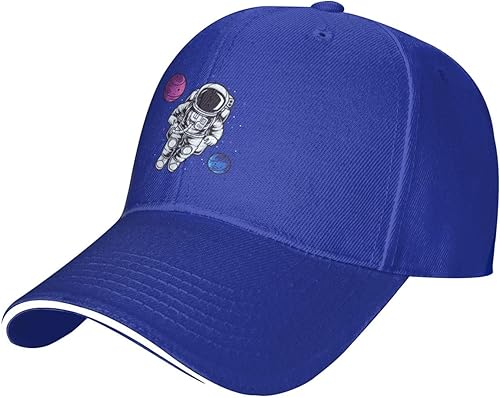 Vista 64 de Gorra de béisbol de astronautas flotante en el espacio para hombres y mujeres, ajustable, divertido sombrero para papá Negro