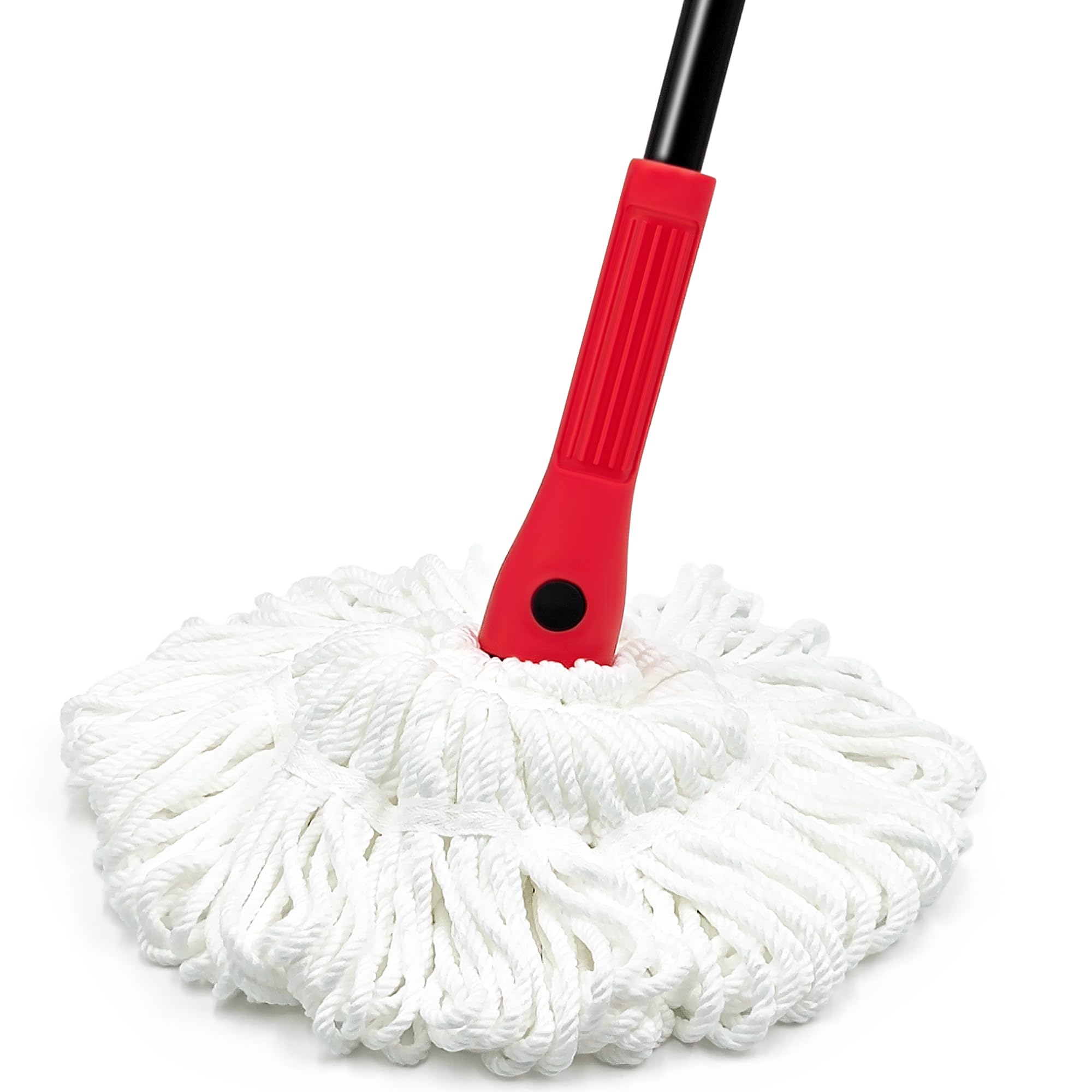 jehonn twist mop with 575 inches long handle self wringing string mop for floor cleaning washable microfiber mop for hardwood vinyl tile marble laminate home office kitchen red